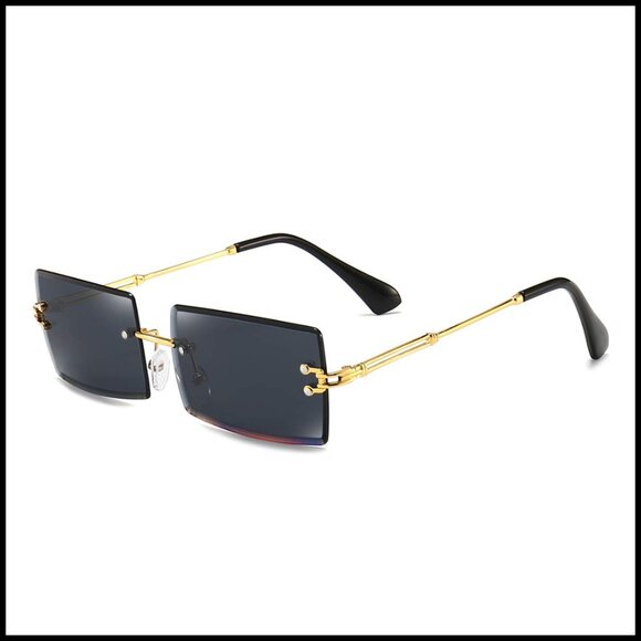 Accessories - Y2K Rimless Rectangle Sunglasses UV400 Protection Chic Retro Fashion